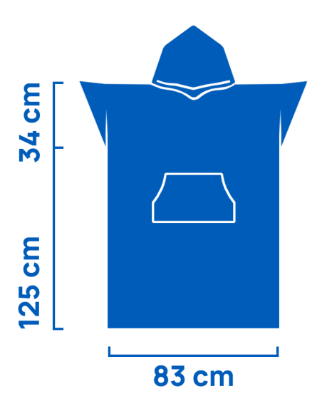 Poncho (L) – avec capuche – bleu
