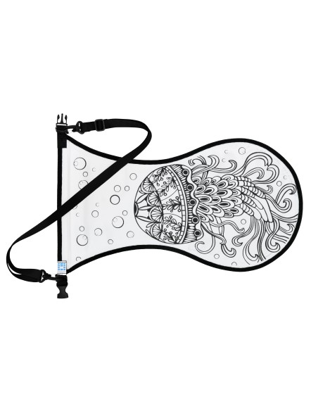 Wickelfisch (S) – Mandala "Jellyfish", weiss – mehrfarbig