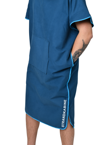 Poncho (L) – con cappuccio, blu – multicolore